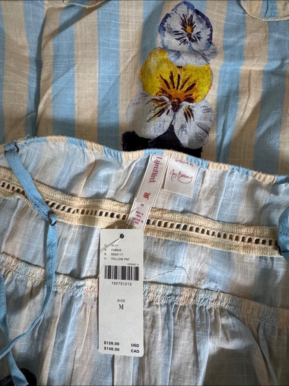NWT Size M - Nay Bellamy x Anthropologie 100% Cotton Midi Nap Dress (US$ 128) - Picture 7 of 14